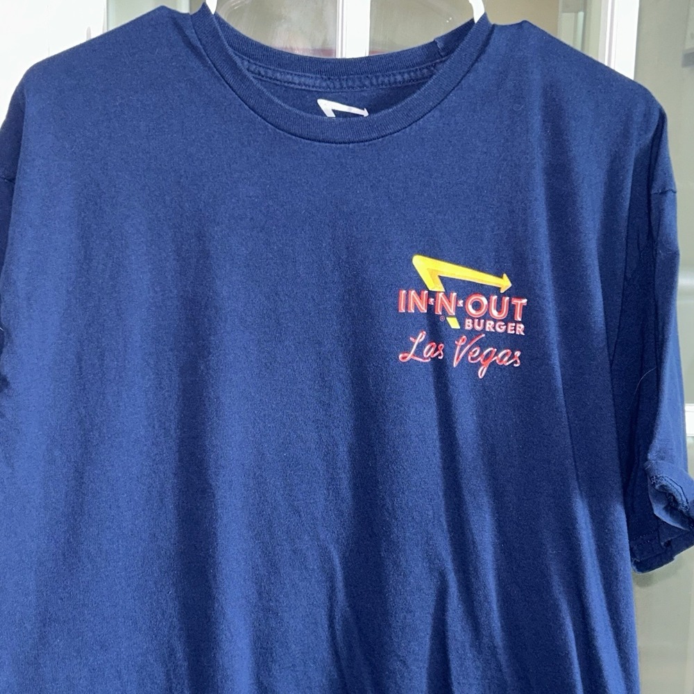 In-N-Out Burger Las Vegas T-shirt Navy Blue Classic Cars Size XL